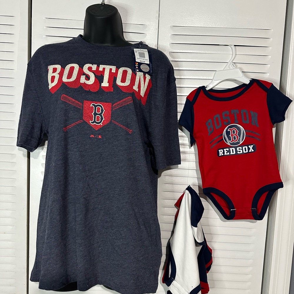 Genuine Merchandise Boston Red Sox Men’s Tee and Onesie - Navy and Red